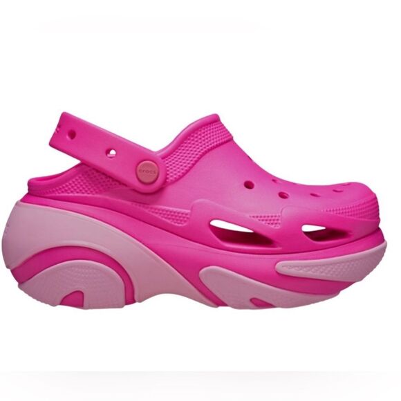 CROCS pink bubble crush platform clogs mules sandals shoes women’s 9 new - Picture 1 of 7